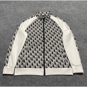 Anotwener Designer Inspired Track Jacket Monogram Pattern Athletic Zip Up XL